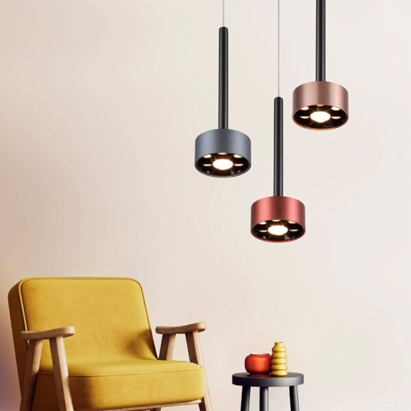 |LAMP-COLG. ZAVI I 9W, 100-277V, 490LM, 3000K NGRO/ROSE GOLD - Imagen 4