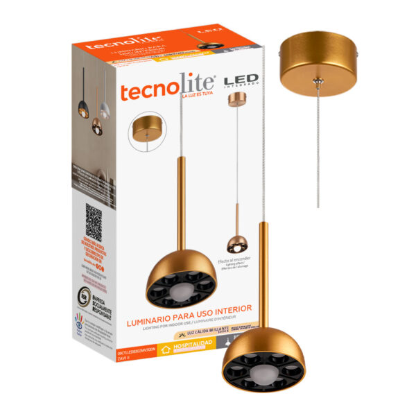 LAMP-COLG. ZAV II I 9W, 100-277V, 500LM, 3000K DRO/NGRO - Imagen 2