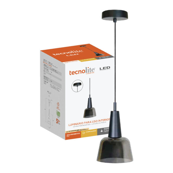 LAMP-COLG. 10.5W, 100-240V, 480LM, 30K NGR/CRISTAL HUMO - Imagen 3