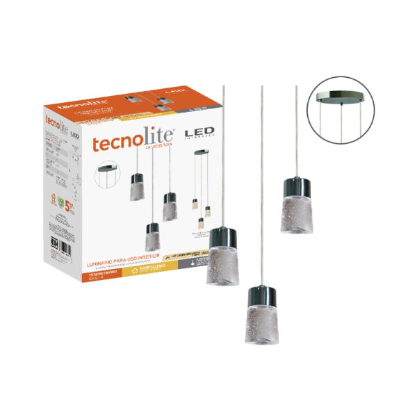 |LAMP-COLG. AXOLO III  15.5W, 100-240V, 850LM, 3000K CROMADO - Imagen 2