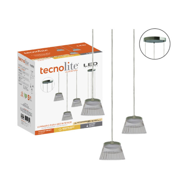 |LAMP-COLG. MAZALA III  15.5W, 100-240V, 1500LM, 3000K CROMADO - Imagen 2