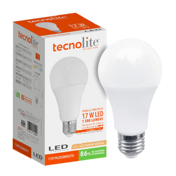 LAMPARA LED 17W 100-240V 3000K 1500LM - Imagen 2