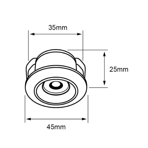 |LUMINARIA INTERIOR FORAMEN I 1W, 65LM, 3000K BCO - Imagen 3