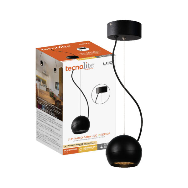 |LAMP-COLG. TUPA 20W, 100-240V, 1400LM, 3000L NGRO - Imagen 2
