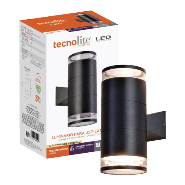 LAMPARA EXTERIOR CANUM 20W, 100-240V, 1500LM, 3000K NGRO - Imagen 3