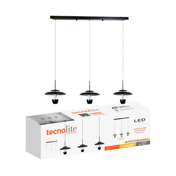 |LAMP-COLG. MAHAS II 23W, 100-240V, 1200LM, 3000K NGRO - Imagen 2