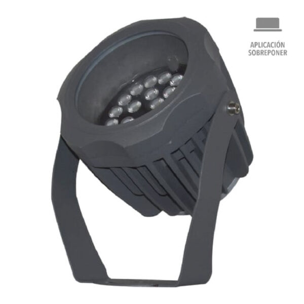 REFLECTOR EXTERIOR SUHAIL 28W, 100-240V, 1100LM, LUZ DE LUNA AZUL GRIS