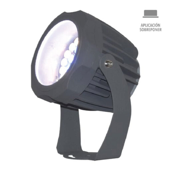 REFLECTOR EXTERIOR SUHAIL 28W, 100-240V, 1100LM, LUZ DE LUNA AZUL GRIS - Imagen 2