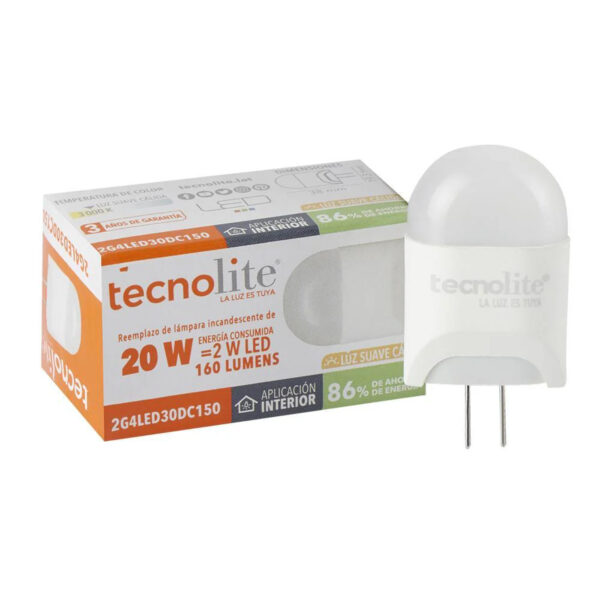|Lampara LED Ampolleta 2W 12V 3000K - Imagen 3