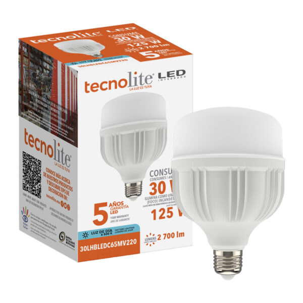 LAMPARA LED 30W 65K CRI80 E27 - Imagen 3