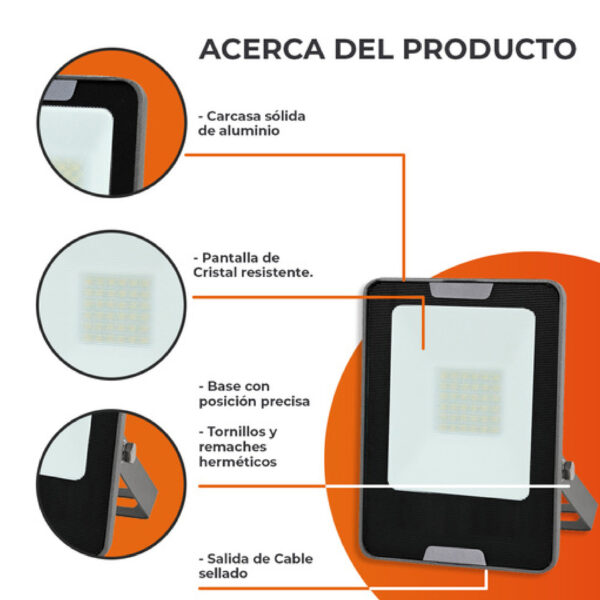 REFLECTOR LED 30W 100-240V 3000K - Imagen 3
