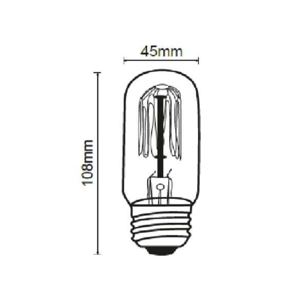 |BOMBILLA INCANDESCENTE TUBO 35W 127V E27 - Imagen 2