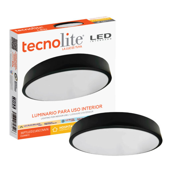 LÁMPARA LED PLAFÓN CUJAM II 36W, 100-240V, 2100LM  NGRO - Imagen 2