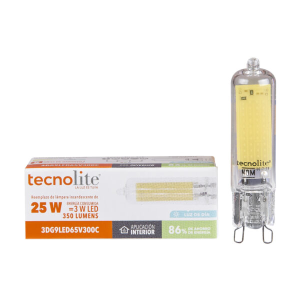 LAMPARA LED AMPOLLETA 3W 127V 3000K G93 50LM - Imagen 3