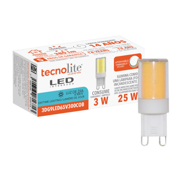 |AMPOLLETA ATENUABLE, BASE G9, 3W, 127V, 325LM, 6500K - Imagen 3
