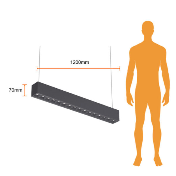 SUSPENDIDO, USO INTERIOR, ACAB. NEGRO, PANT. PC, LED 40W 4000K 127V - Imagen 4
