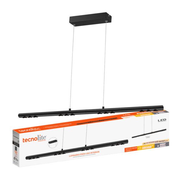 |LÁMPARA LINEAL COLGANTE LED ZUBENE V 94cm, 43W, 100-277V, 1500LM, 3000K NGRO - Imagen 3