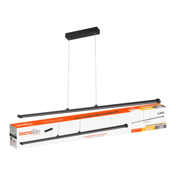 |LAMP. COLG. LED LINEAL UNUR 1.21MT  48W, 100-277V,  2500LM, 3000K NGRO - Imagen 3
