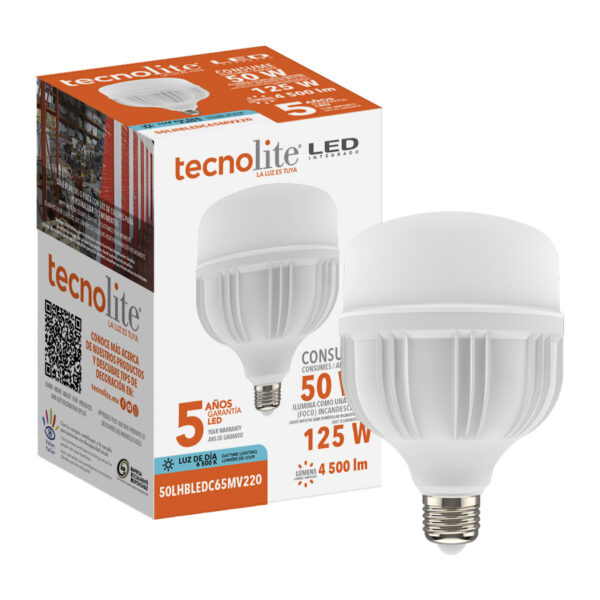 LAMPARA LED 50W 65K CRI 80 E27 - Imagen 3