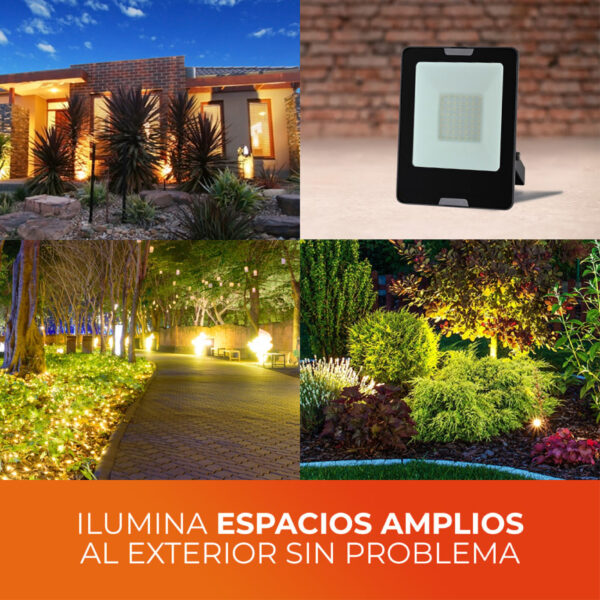 REFLECTOR LED EXTERIOR 50W LUZ AMBAR IP65 NO ATENUABLE - Imagen 3