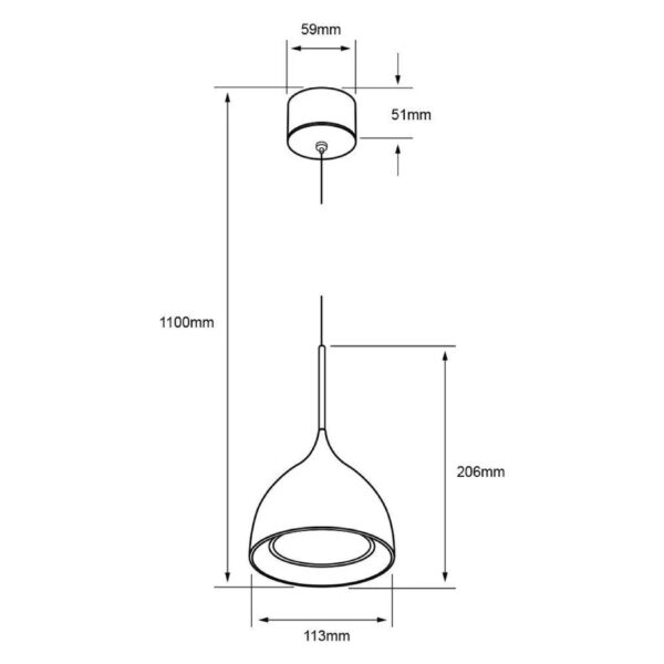|Suspendido LED 5W 100-240V 3000K - Imagen 4