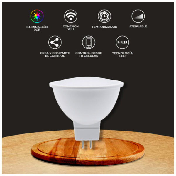 LAMPARA LED MR16 5W100-127V RGB - Imagen 3