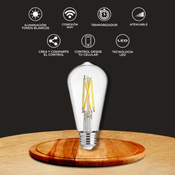 LAMPARA FILAMENTO LED 5.5W BASE E27 - Imagen 3