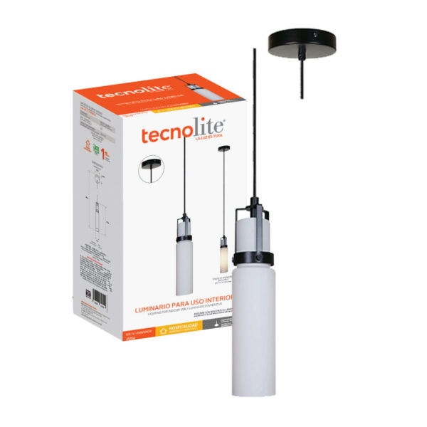 LAMP-COLG. JABBA 60W MÁX., 100-240V, E27 NGRO/OPALINO