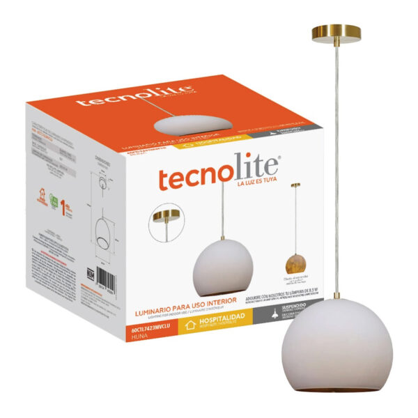 LAMP-COLG. HUNA 60W MÁX., 100-240V, E27 BCO/DOR 1/2 - Imagen 3