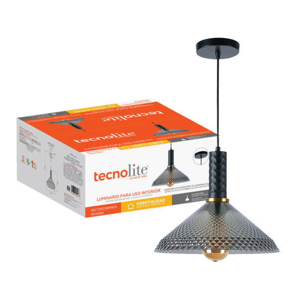 LAMP-COLG. HOMAM 60W MAX, 100-240V, BASE E27 DOR/NGRO 1/2 - Imagen 3