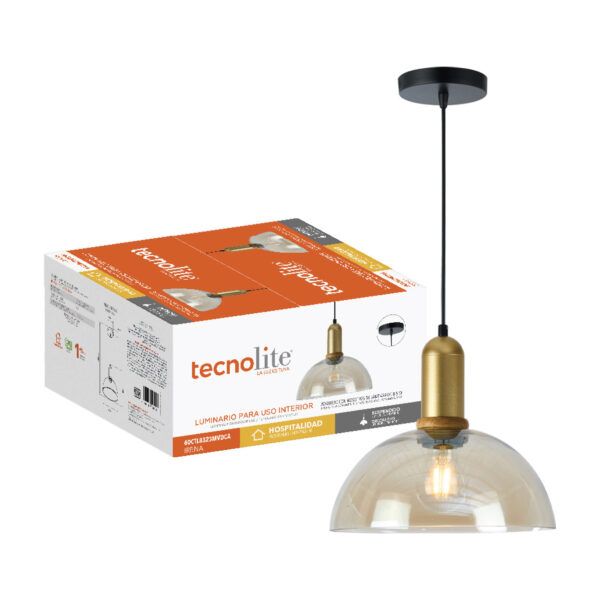 LAMP-COLG. IRENA I 60W MAX, 100-240V, BASE E27 DOR 1/2 - Imagen 3