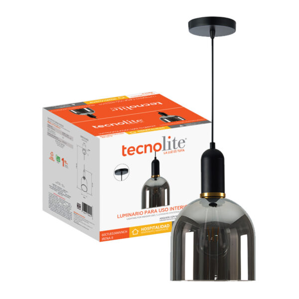 LAMP-COLG. IRENA II 60W MAX, 100-240V, BASE E27 CRISTAL/HUMO  2/2 - Imagen 3