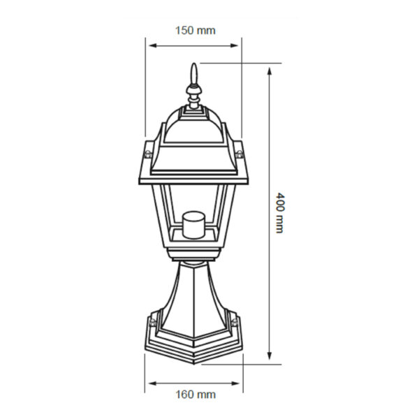 FAROL PARED SIN LÁMPARA, EXTERIOR, NEGRO - Imagen 2