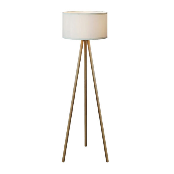 LAMP-PIE. E27X1,60W MAX, 100-240V BCO/MADERA - Imagen 2