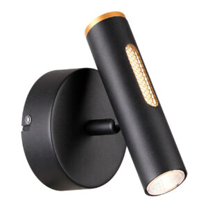 |LAMPARA LED DE MURO ZUBENE III 6W, 100-277V, 300LM, 3000K NGRO