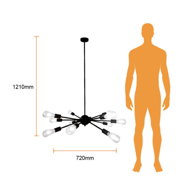 LAMPARA SUPENDIDA 102W 100 V-240 V NEGRA - Imagen 4