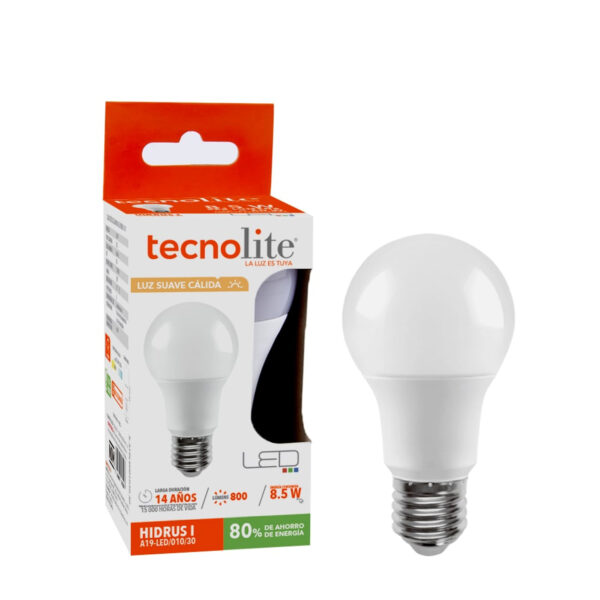 LAMP LED A19 8.5W 127V 3000K E27 800LM PACK 12