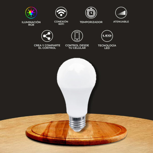 SET DE 2 BOMBILLOS RGB+CONECTOR JOINT, 8 WATTS, 127V - Imagen 2