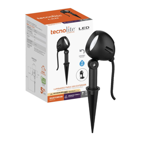 LAMP-ESTACA/SOPREPONER. EXTERIOR, MARGA 8W, 100-240V, 900LM, IP65 NGRO - Imagen 3
