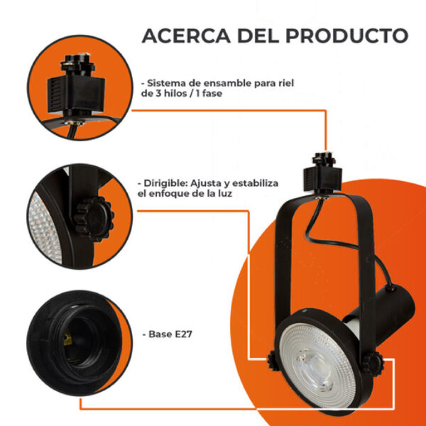 SPOT RIEL PAR38 90W  YS-395/N - Imagen 4