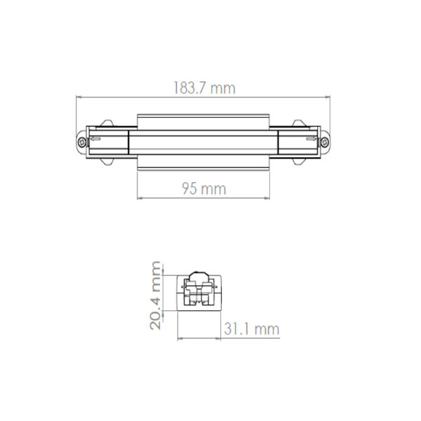 |Conector recto riel IP20 - Imagen 2