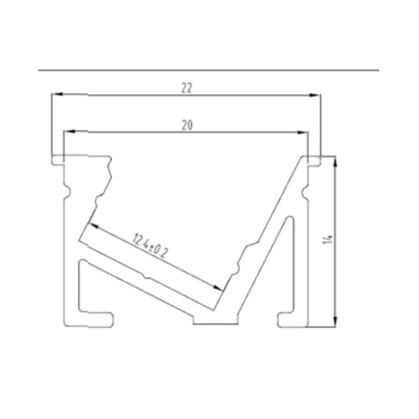 PERFIL DE ALUMINIO STRIP LINE, P/EMPOTRAR EN MURO O TECHO. LONG. 3 MTS. NGRO - Imagen 2