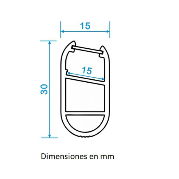 |PERFIL ALUMINIO CLOSET 3MTS - Imagen 2