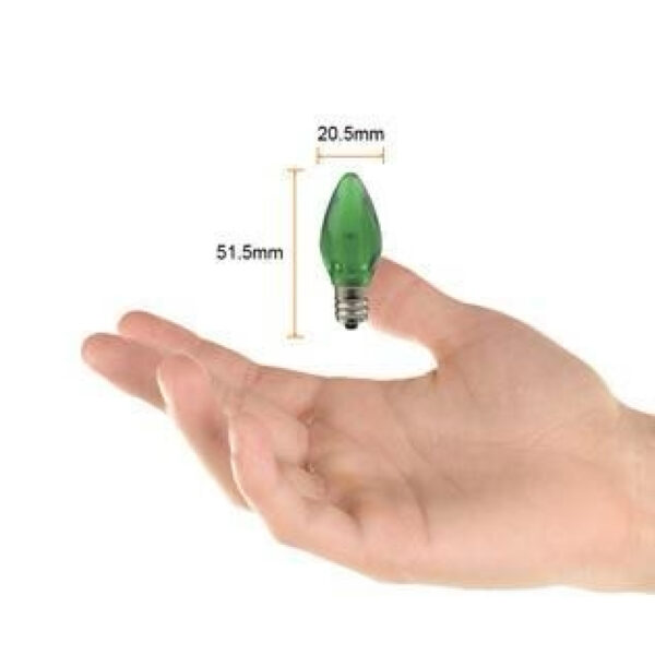 BOMBILLA MINIATURA C7 DE LED- BASE E12- 1W- 127V-  VERDE - Imagen 4