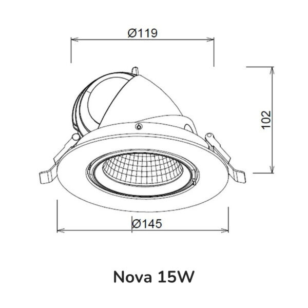 |Lampara downlight retractil 15W empotrable 4000K - Imagen 3