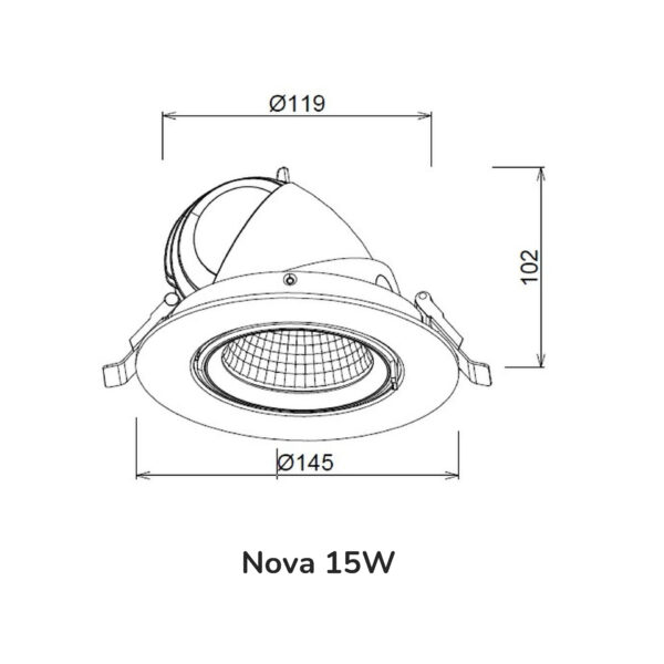 |LUMINARIA DOWNLIGHT P/EMPOTRAR NOVA 35W, 127-277V, 3100LM, 3000KBCO - Imagen 2