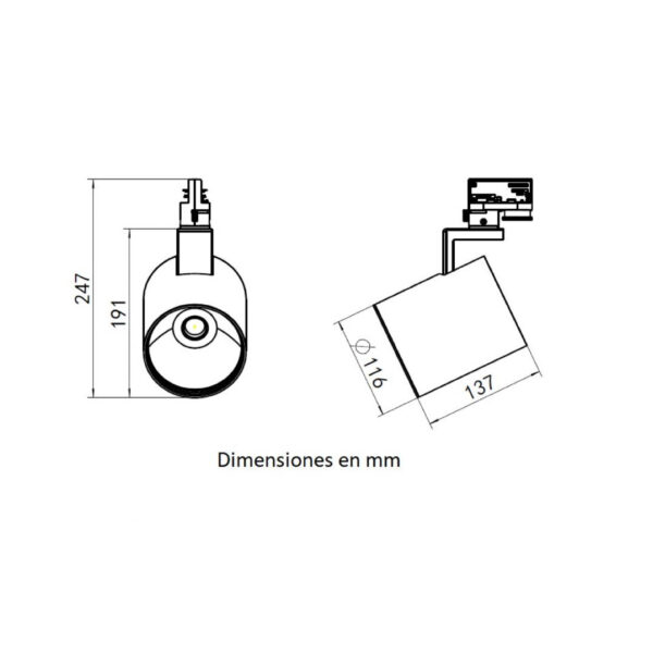 |CYLINDER LED 40W 300K 127-277V NGO - Imagen 2