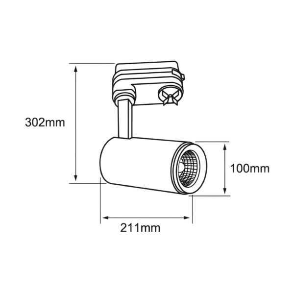 LUMINARIA LED TIPO SPOT INT.  FOCUS P/SOBREPONER  RIEL 30W, 100-277V, 2900LM, 4000K NGRO - Imagen 2