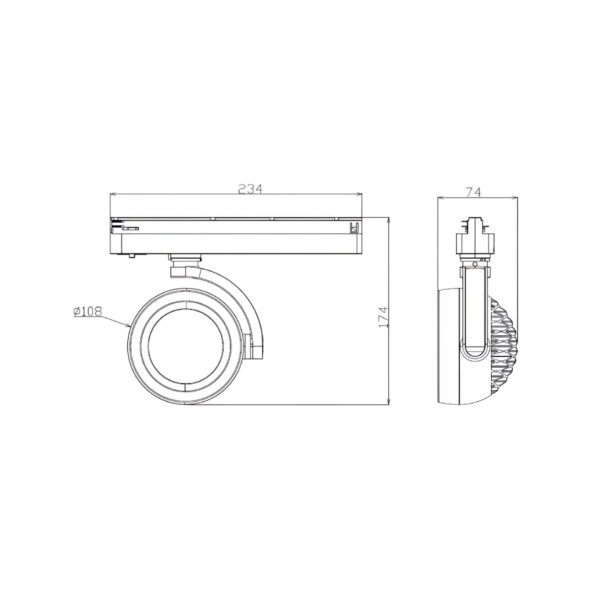 LUM DE RIEL 20W 100-277V 3000K OP BCO - Imagen 2