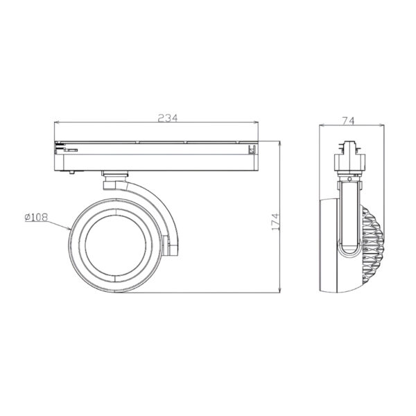 |LUM DE RIEL 20W 100-277V 3000K OP NEGRO - Imagen 4